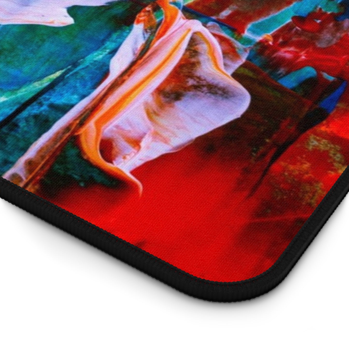 Abstract Color Splash Desk Mat — Vibrant Modern Office Mousepad