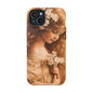 Vintage Floral Girl Magnetic Impact Phone Case — Protective iPhone Cover with Sepia Art