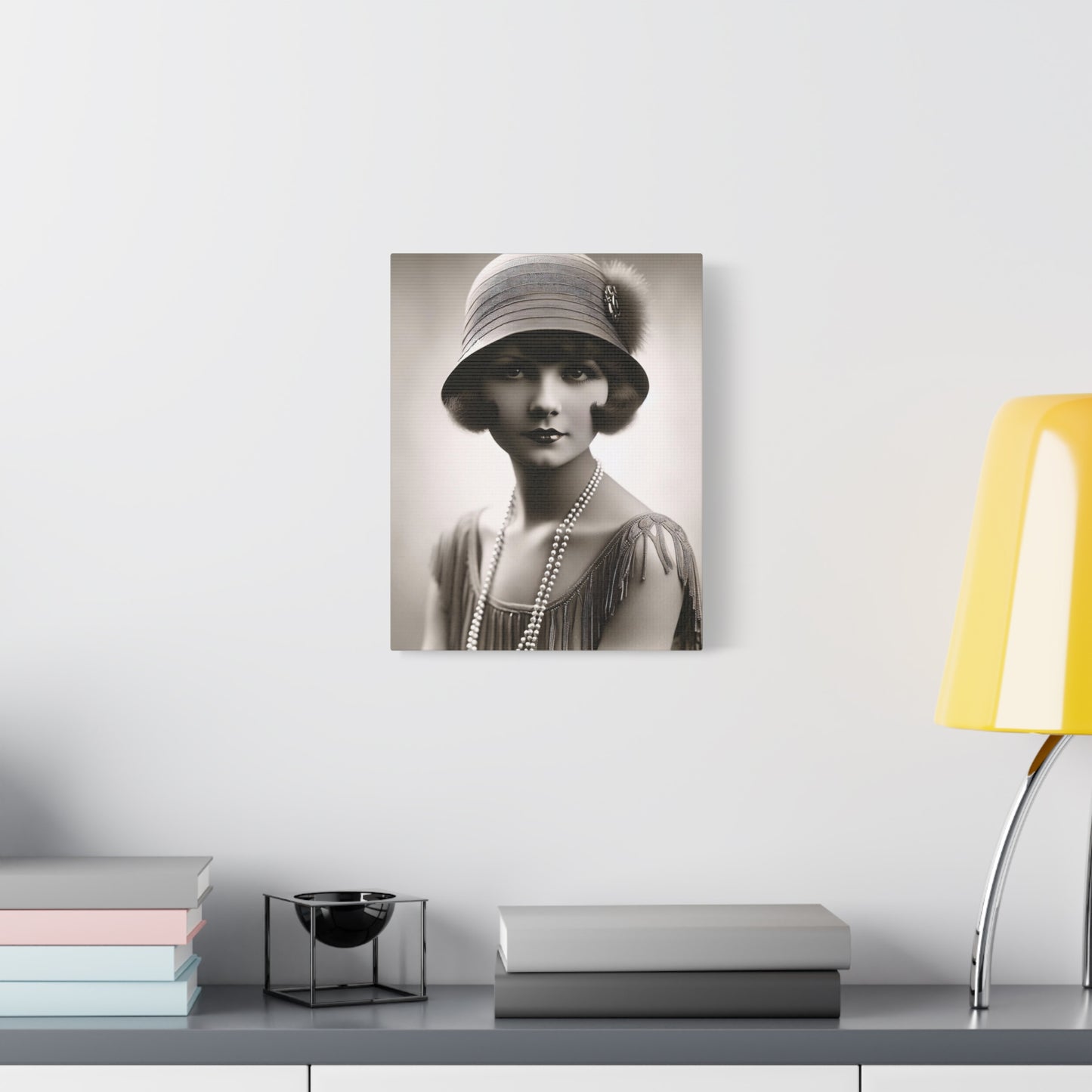 Vintage 1920s Flapper Portrait Canvas