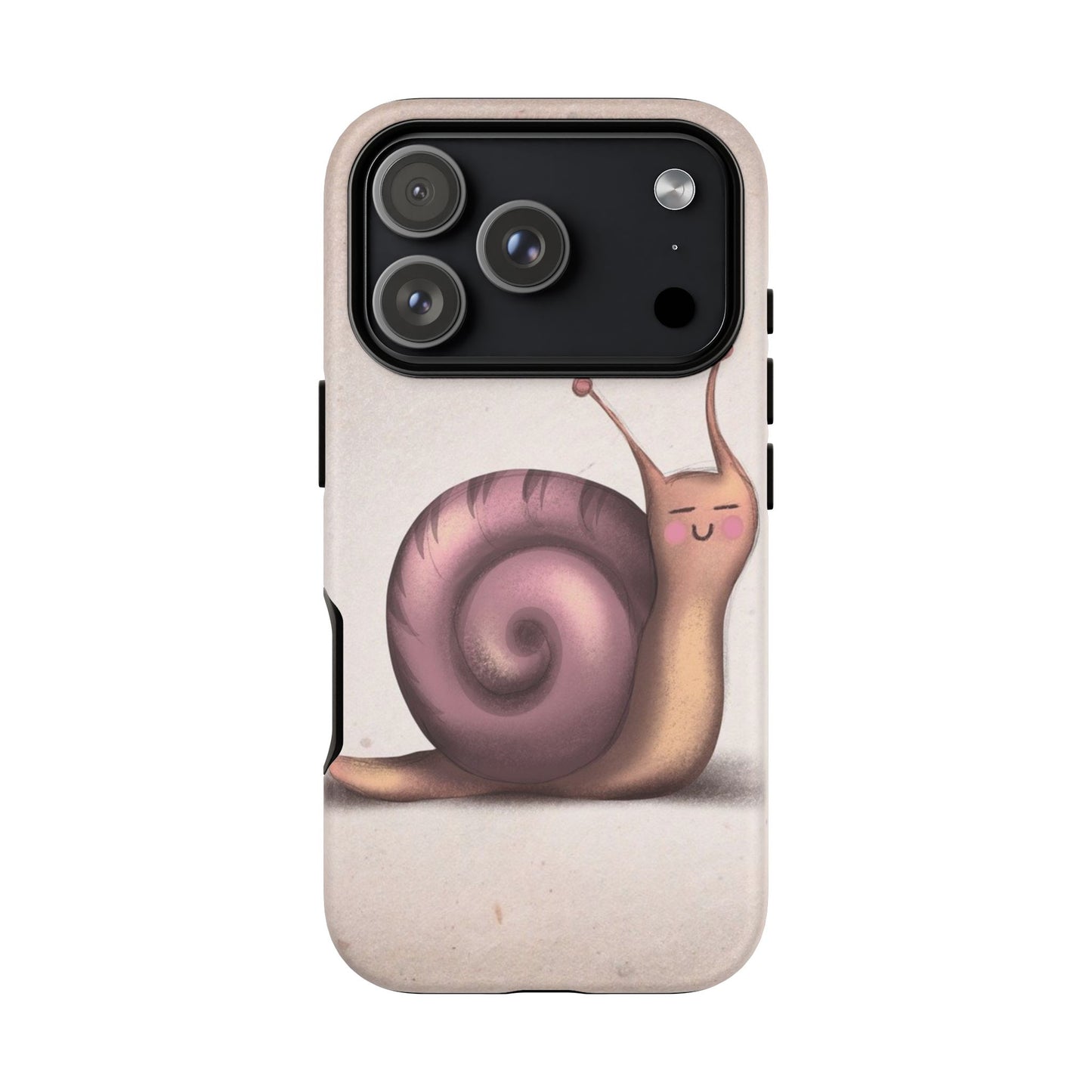 Cute Snail Phone Case — Pink Heart Cartoon Protective iPhone Cover