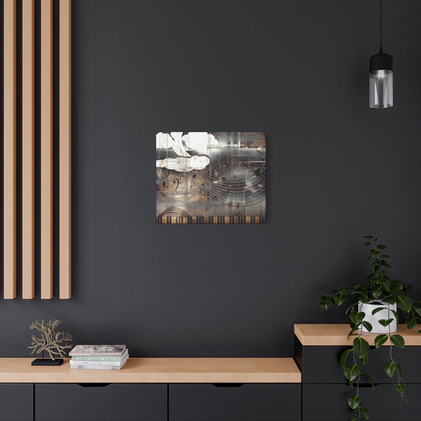 Abstract Musical Notes Matte Stretched Canvas Art (1.25")