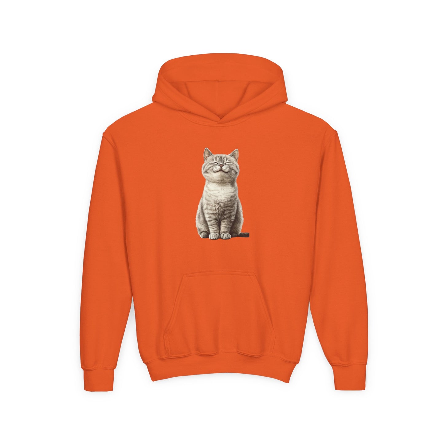 Kids Cat Hoodie – Cute Sitting Kitten Youth Hooded Sweatshirt