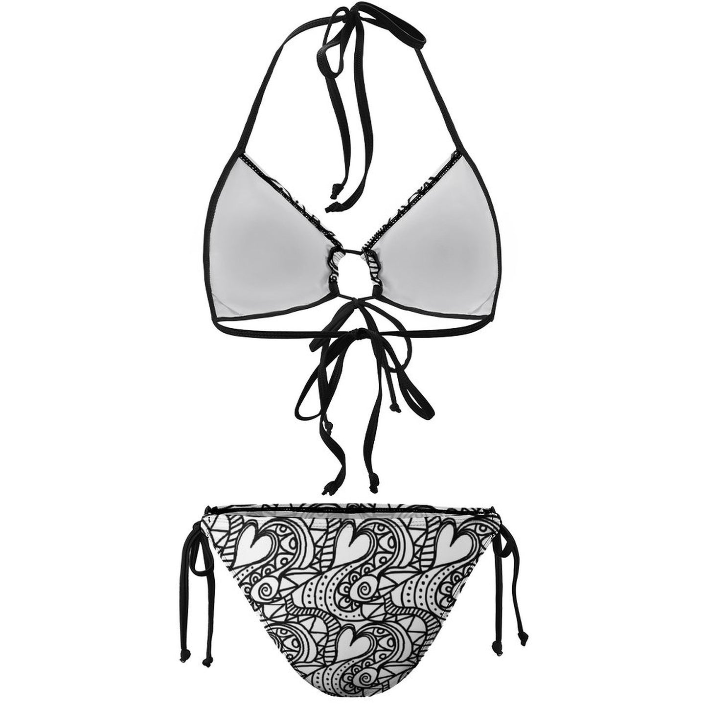Plus Size Halter Tie Front Bikini Set