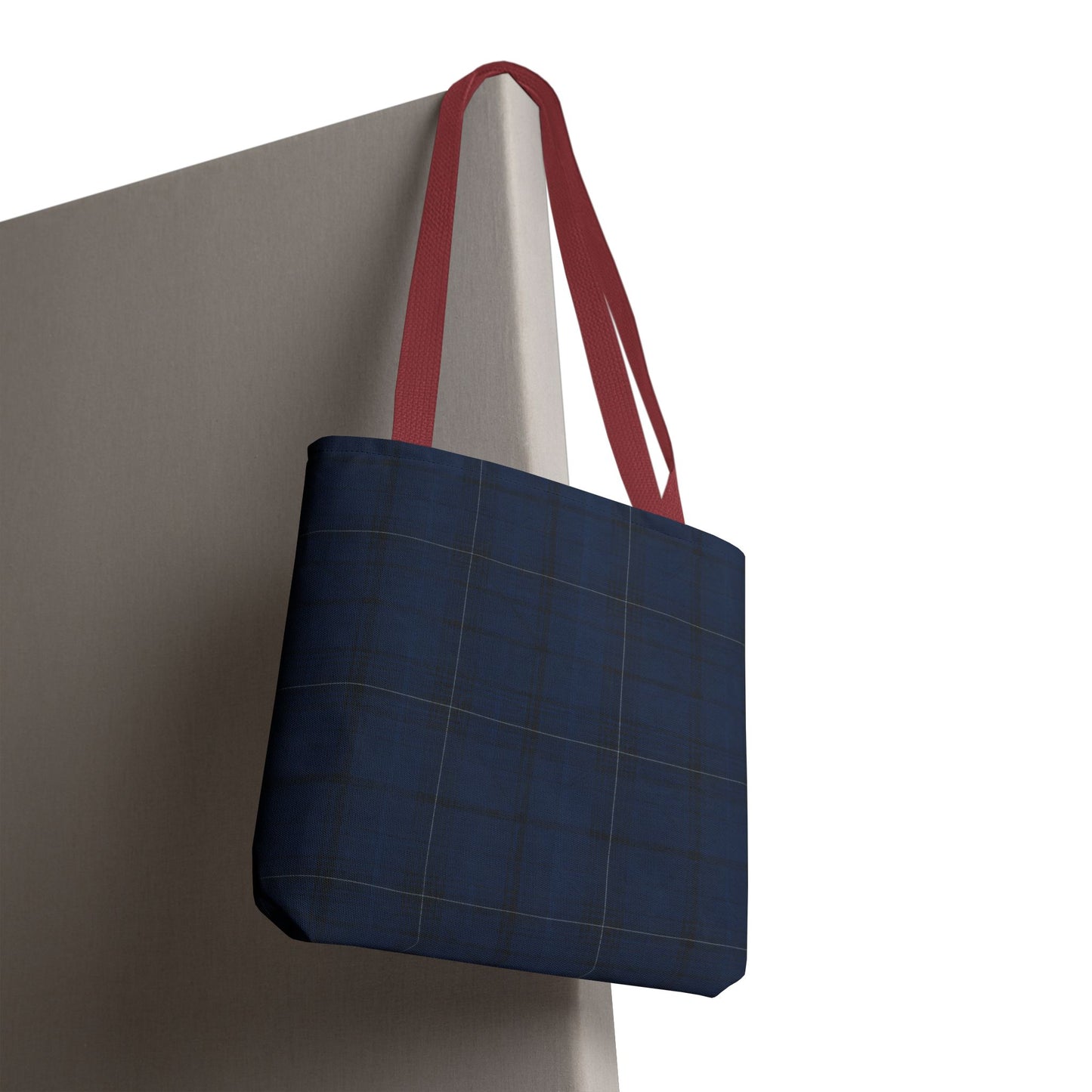 Navy Tartan Tote Bag – Classic Plaid Tote