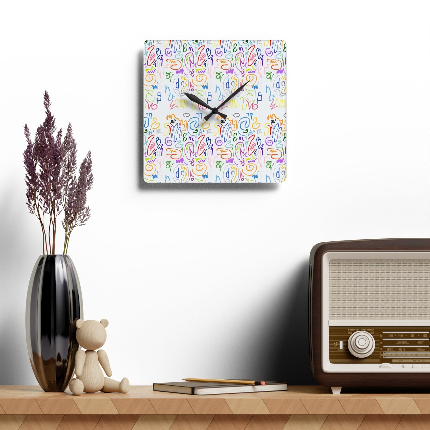 Colorful Abstract Acrylic Wall Clock