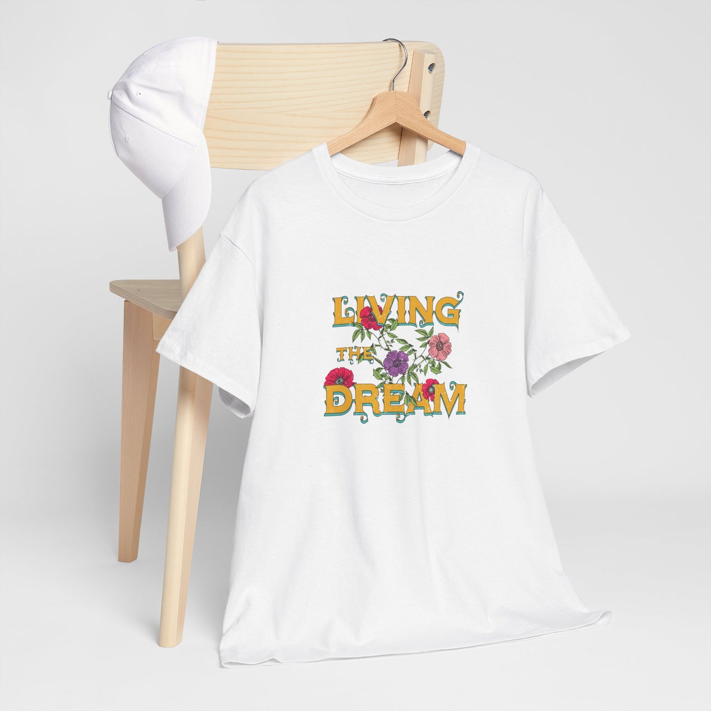 Living the Dream Floral Tee, Unisex Cotton T-Shirt, Inspirational Gift, Casual Everyday Wear, Flower Graphic Shirt, Summer Wardrobe [...]