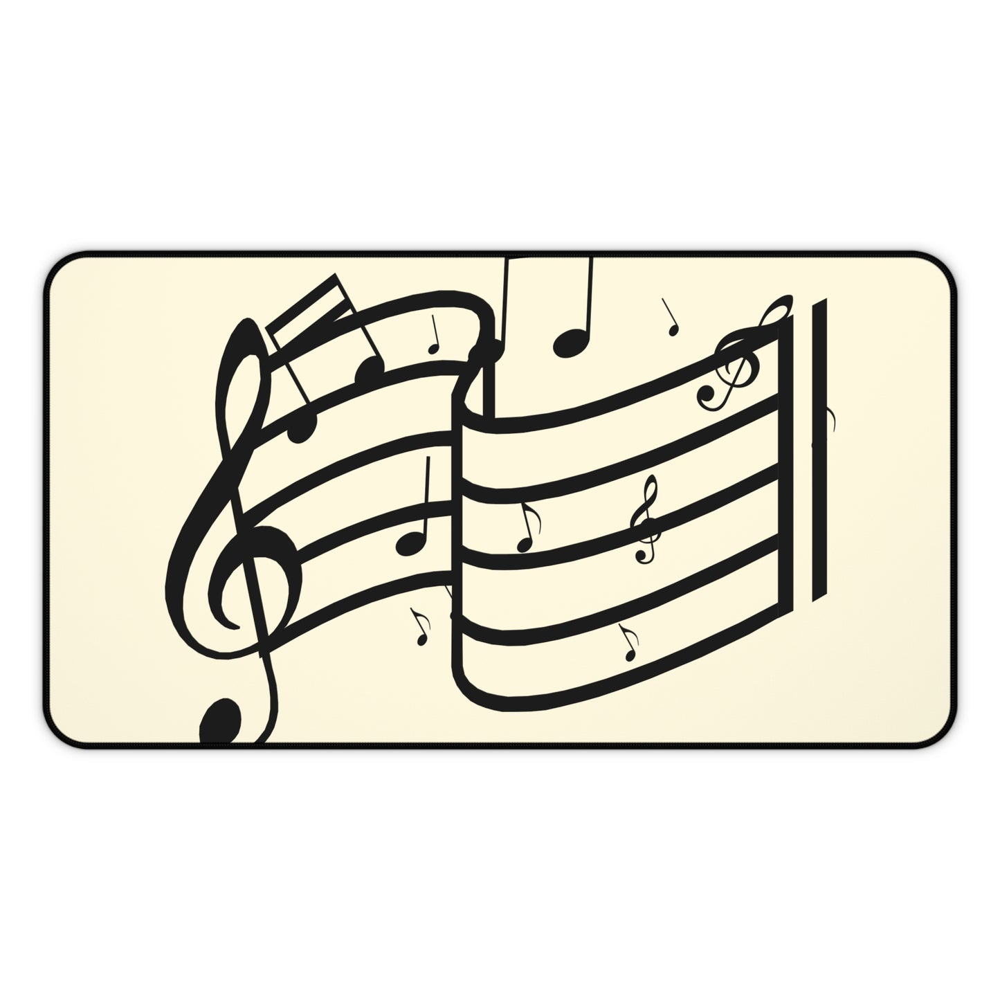 Music Notes Desk Mat – Musical Staff & Treble Clef Mouse Pad