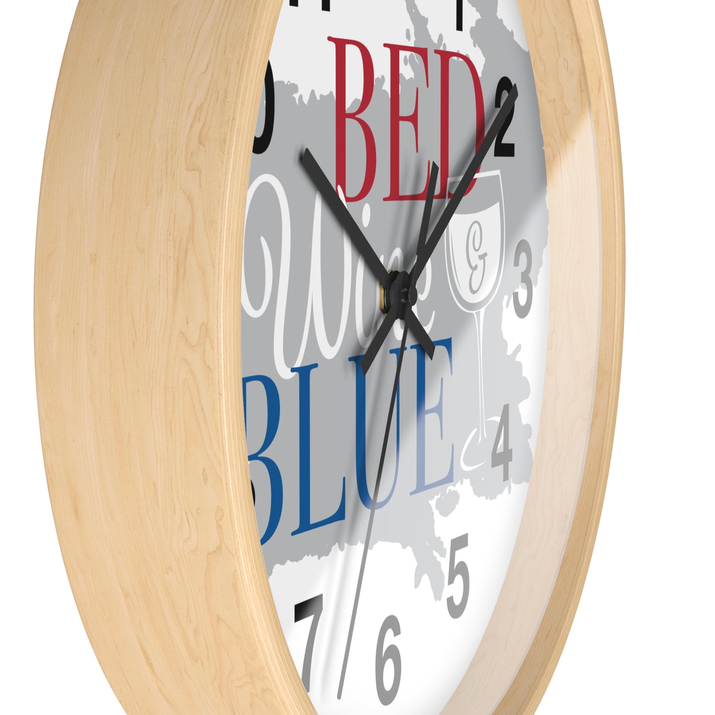 Patriotic Wall Clock - "Bed, White, and Blue" - Home Decor
