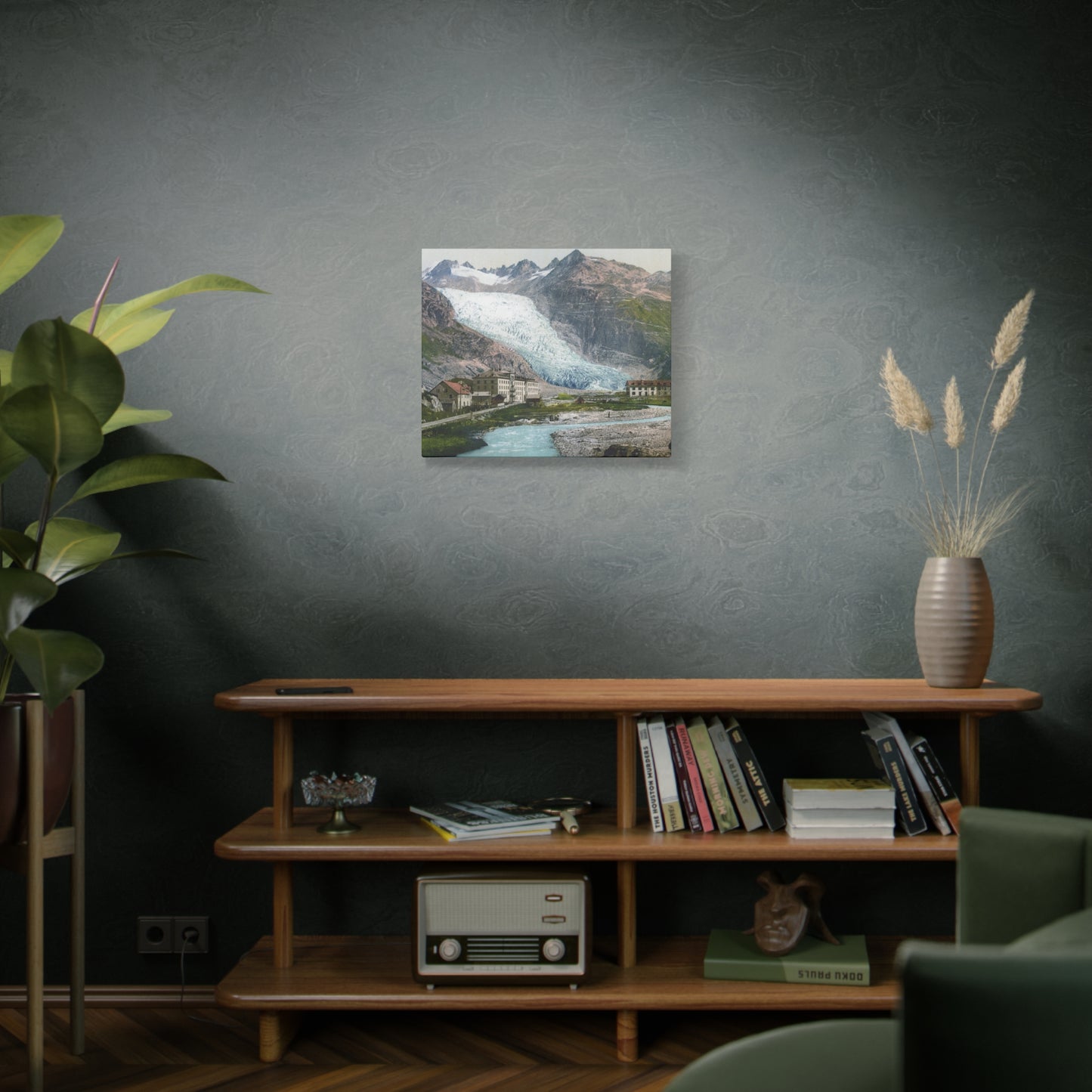 Glacier Village Matte Canvas Print