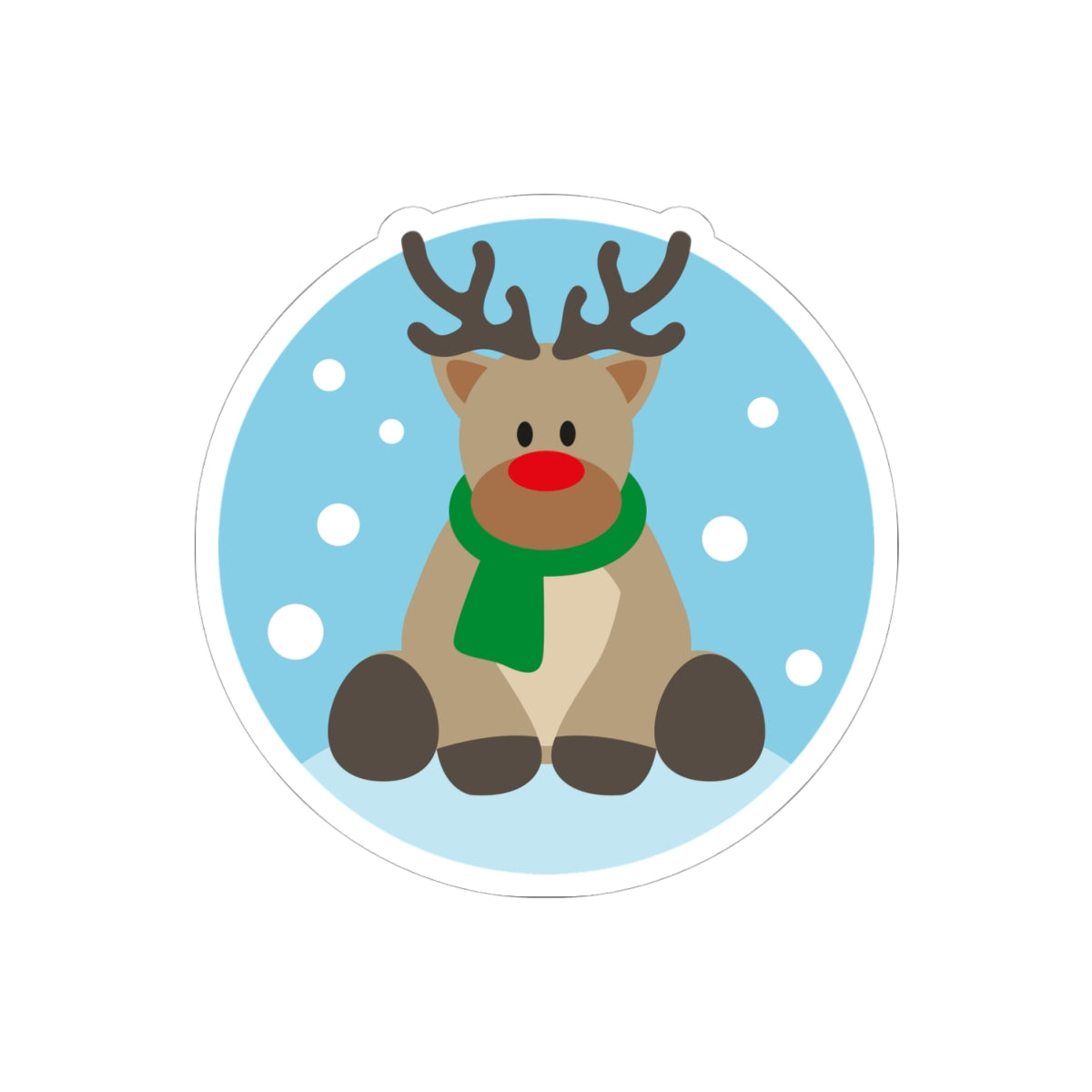 Reindeer Holiday Kiss-Cut Sticker — Cute Christmas Laptop Decal