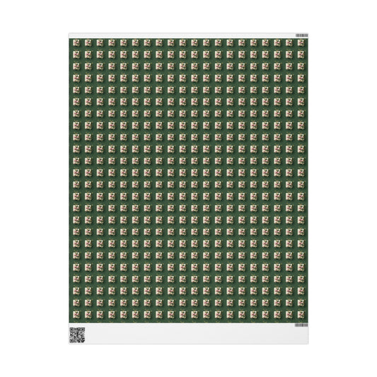 Holiday Floral Gift Wrap — Green Lily Pattern Wrapping Paper Roll