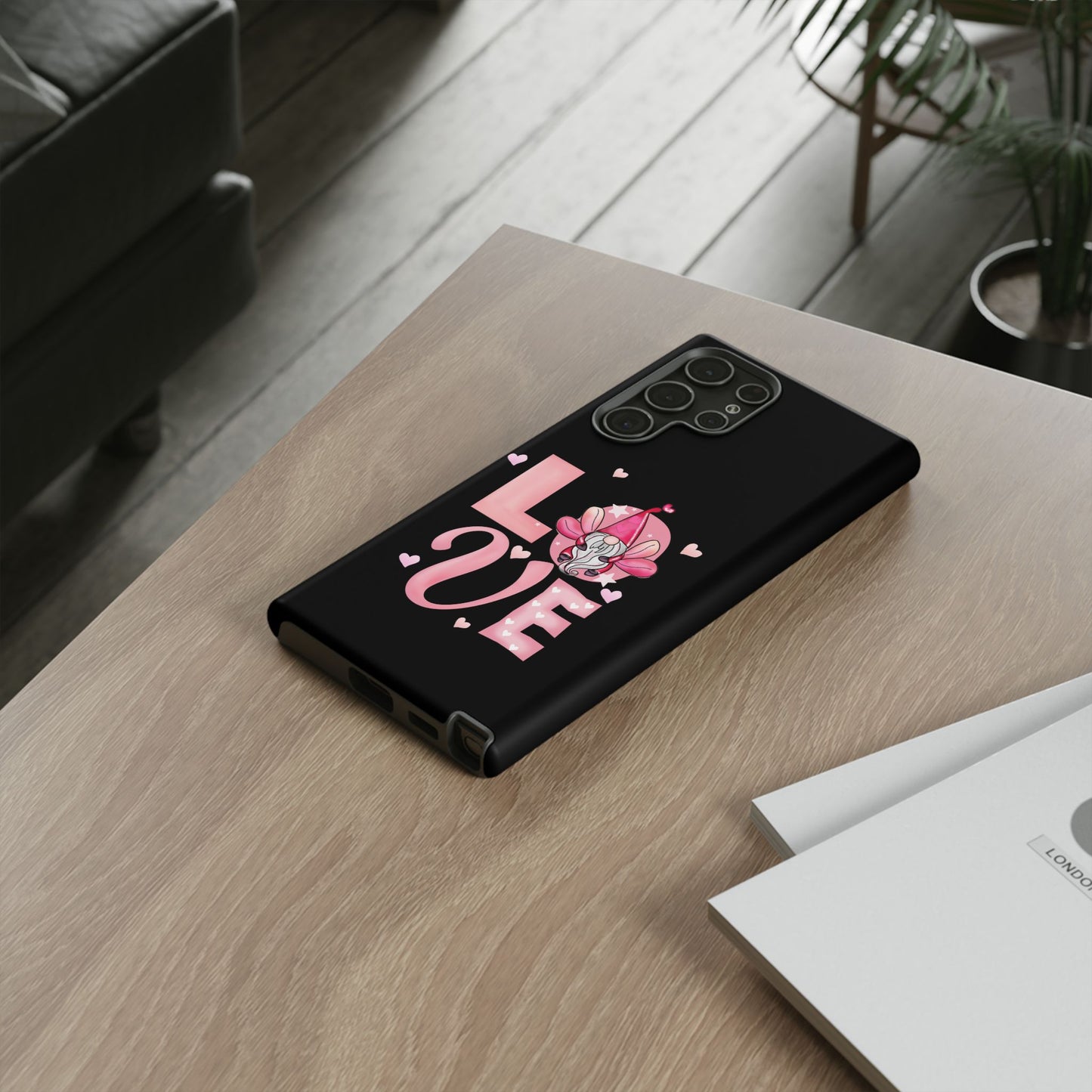 Love Gnome Phone Case — Cute Pink Heart Valentines Protective Case