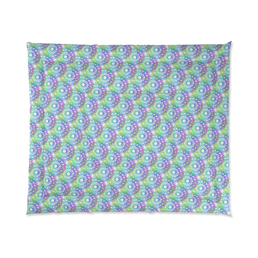 Colorful Swirl Pattern Comforter - Bohemian Bedding, Cozy Bedroom Decor, Vibrant Youth Room, Gift for Homeowners, Fun Textile
