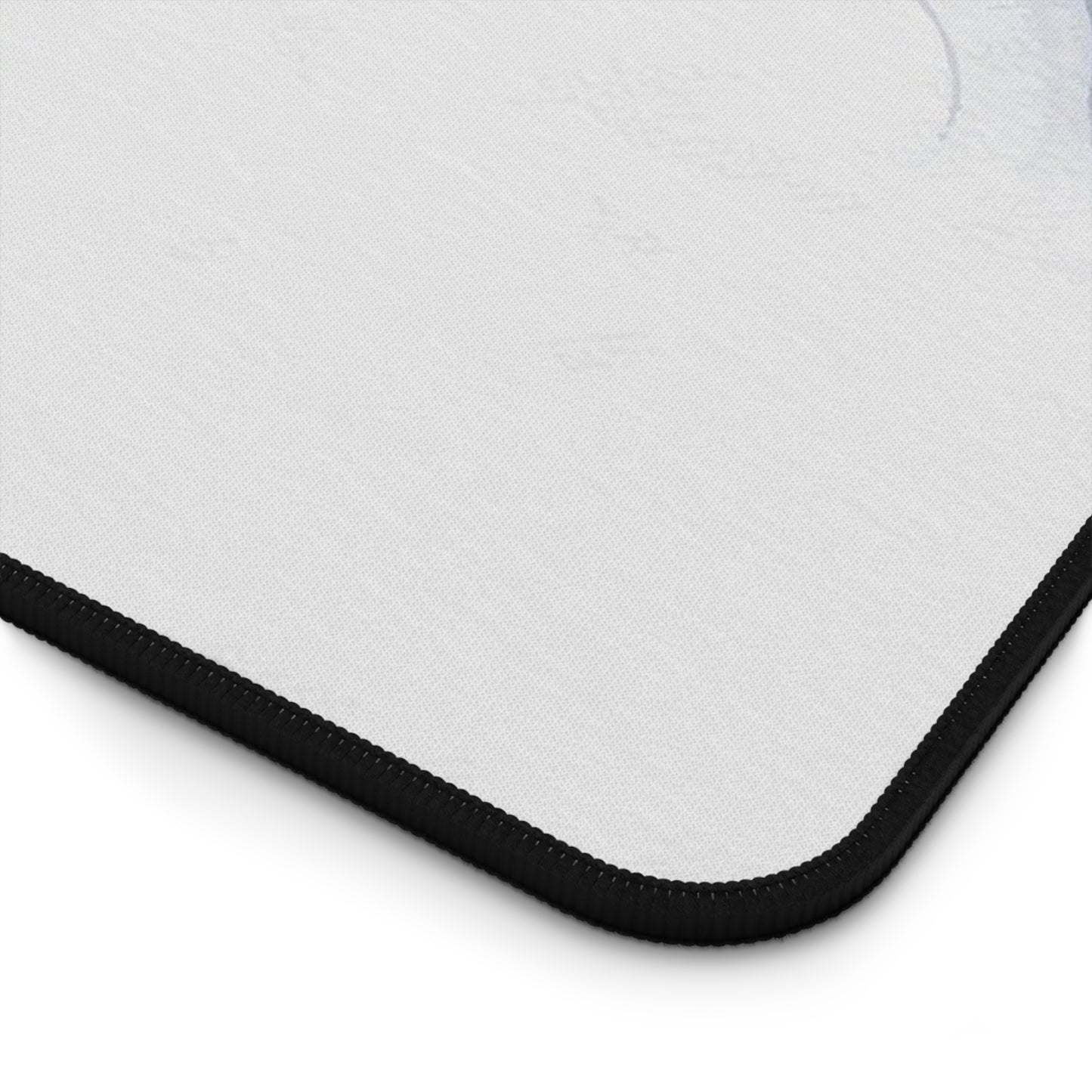 Ocean Blue Marble Desk Mat — Abstract Gold Accent Mouse Pad
