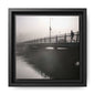 Framed Matte Canvas - Foggy Bridge Black & White Photography