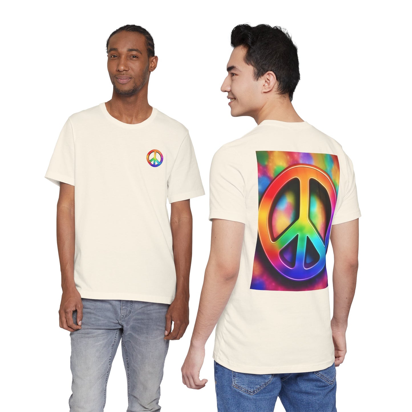 Peace Sign Tie-Dye Tee — Rainbow Hippie Peace Symbol T-Shirt
