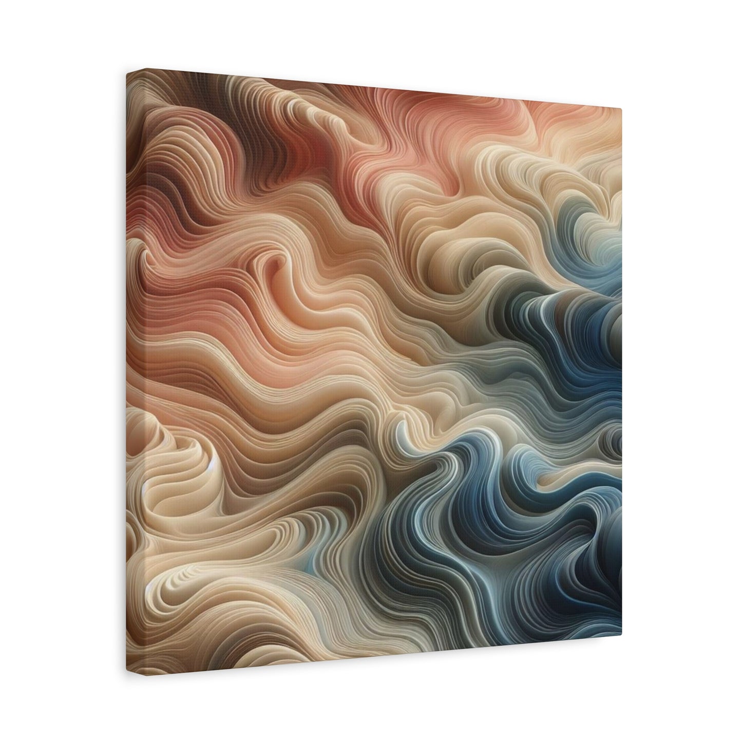 Abstract Swirl Matte Canvas Wall Art — Fluid Earth Tones, Stretched 1.25"