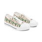 Cow Skull & Cactus Low Top Sneakers — Southwestern Desert Print Casual Shoes
