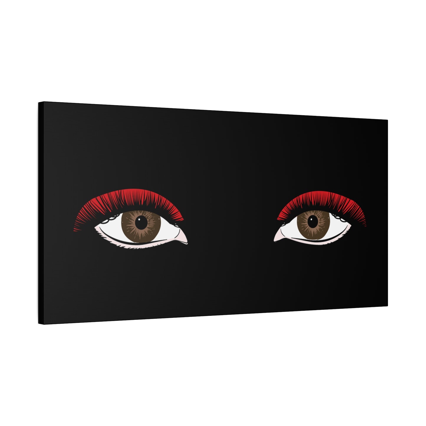 Red Lashes Wall Art Canvas — Glam Eyes Makeup Decor