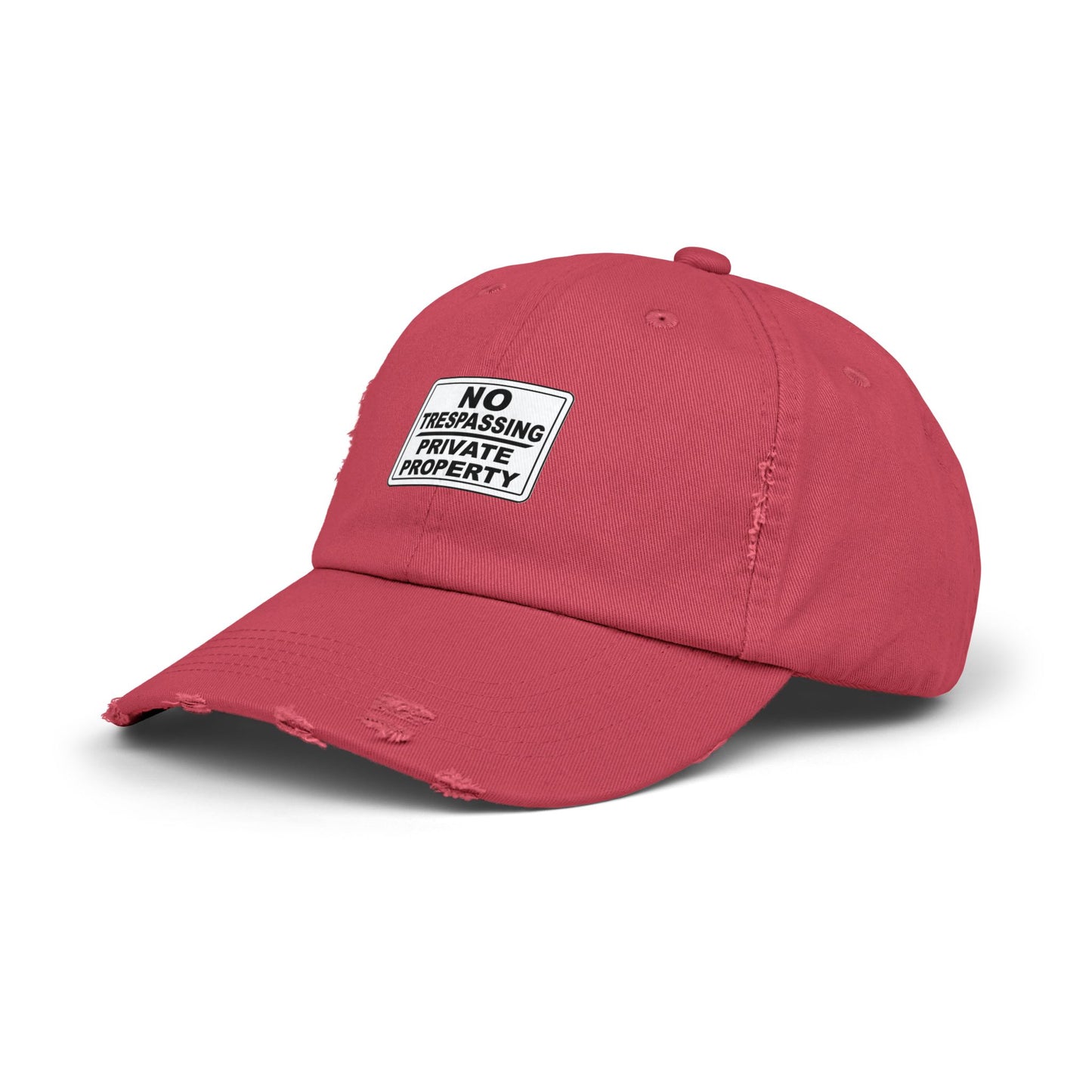 Unisex Distressed Cap - No Trespassing