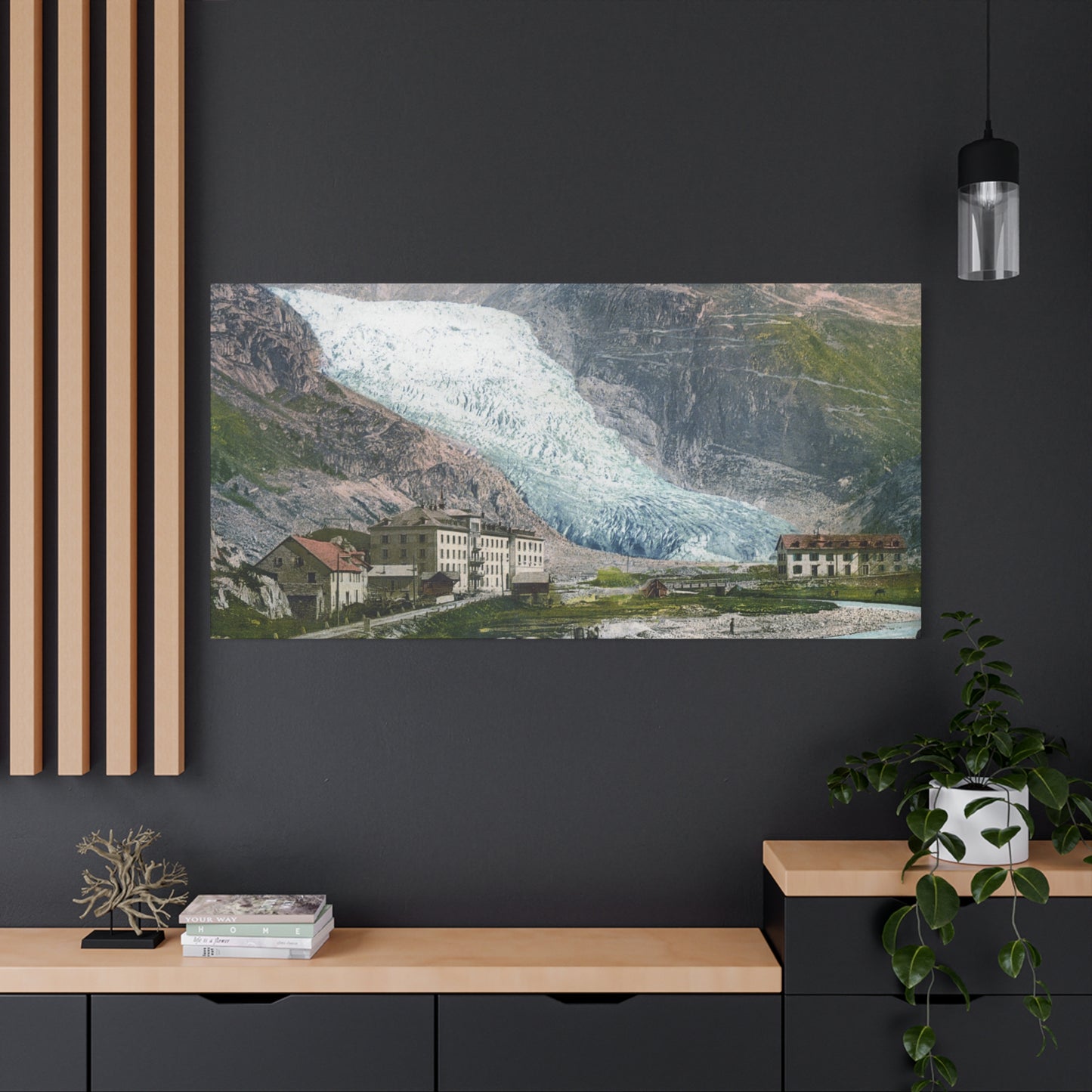 Glacier Village Matte Canvas Print
