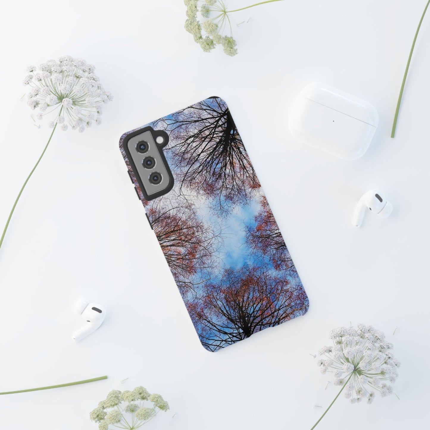 Skyward Trees Phone Case — Nature Forest Canopy Protective Tough Case