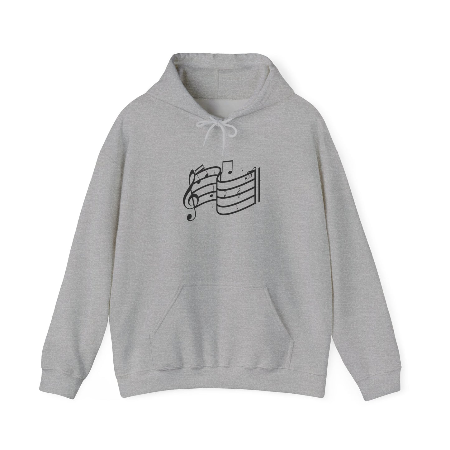 Music Notes Hoodie — Minimal Sheet Music Design