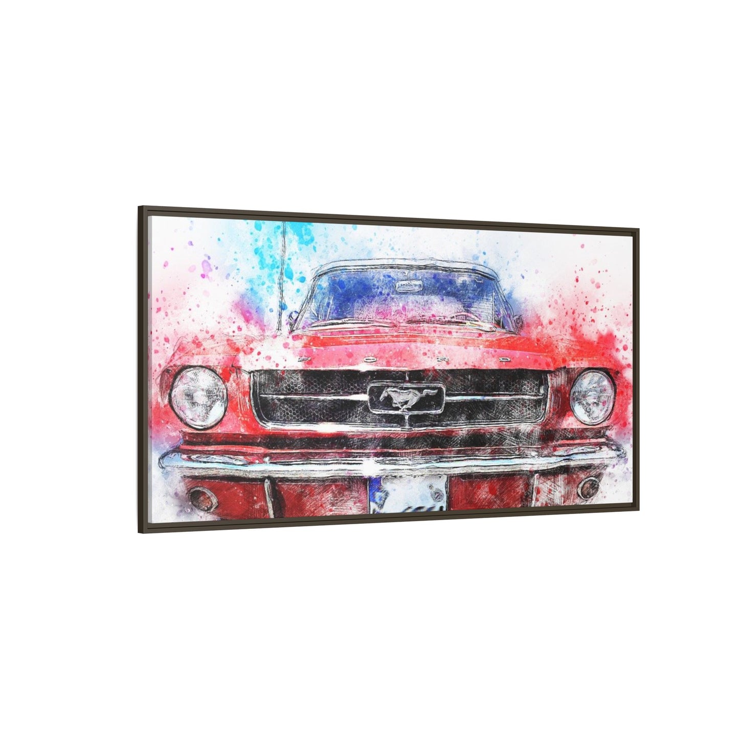 Matte Canvas, Framed Mustang Car