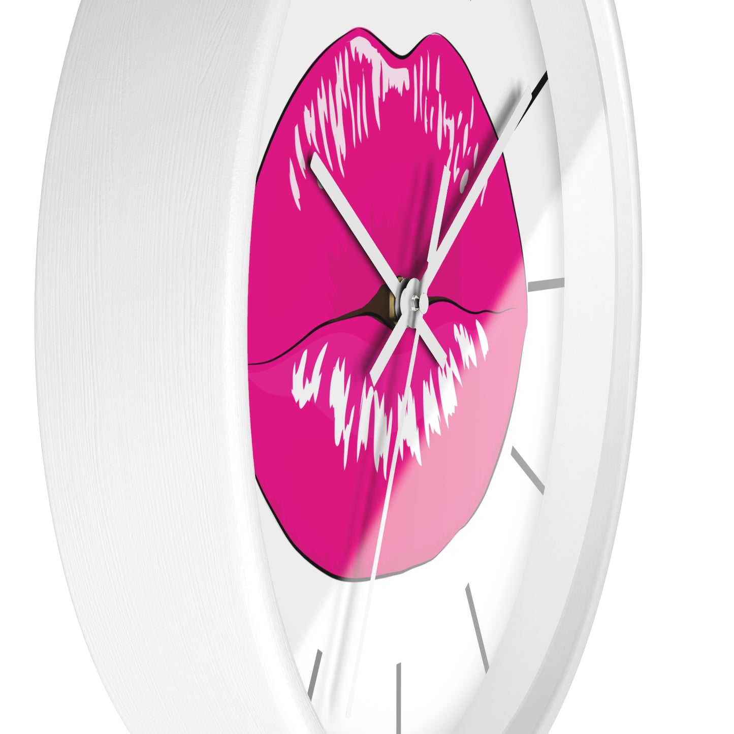 Pink Kiss Lips Wall Clock | Pop Art Lip Print Clock