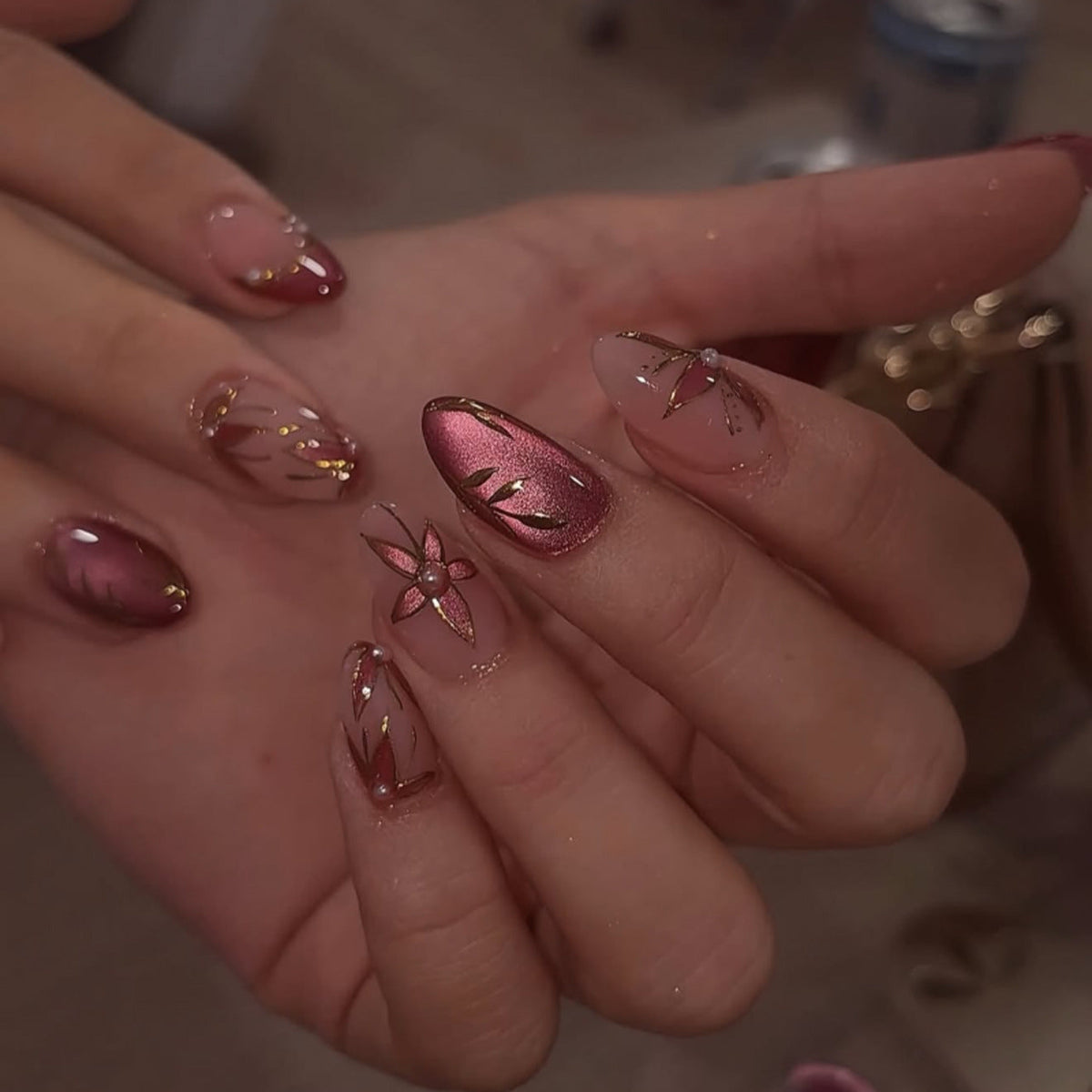 French Minimalist Nude Pink Almond Short Press On Nails