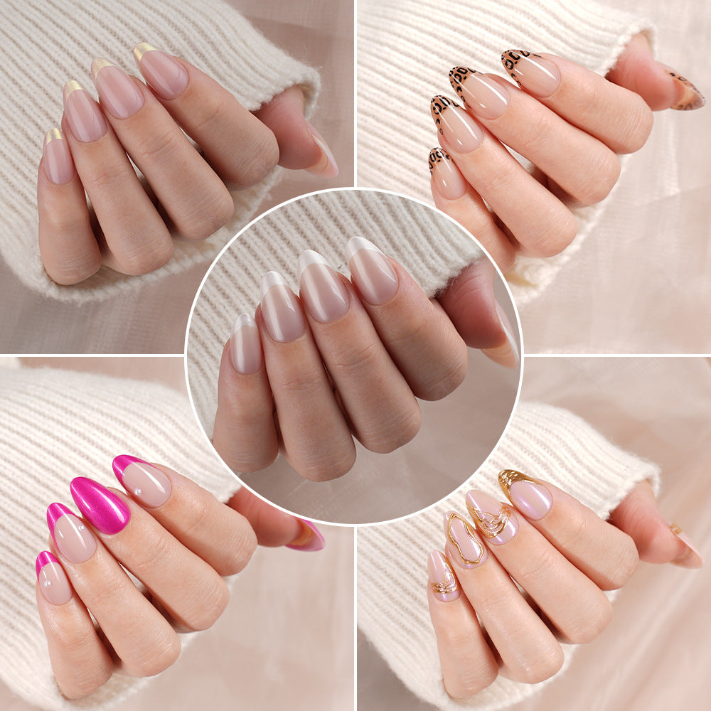 "Champagne Gold 3D Swirls" - Elegant 32Pcs Press-On Nails Set – Image 3