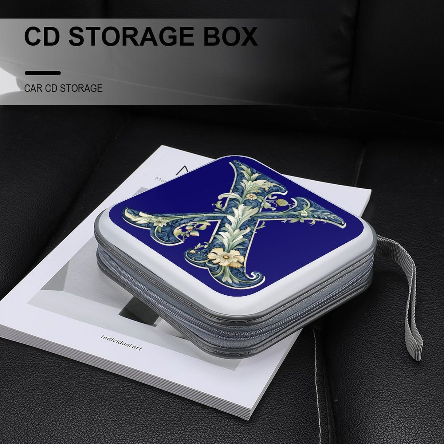 Portable Zipper Disc Storage Case for Car Home Travel - Letter X