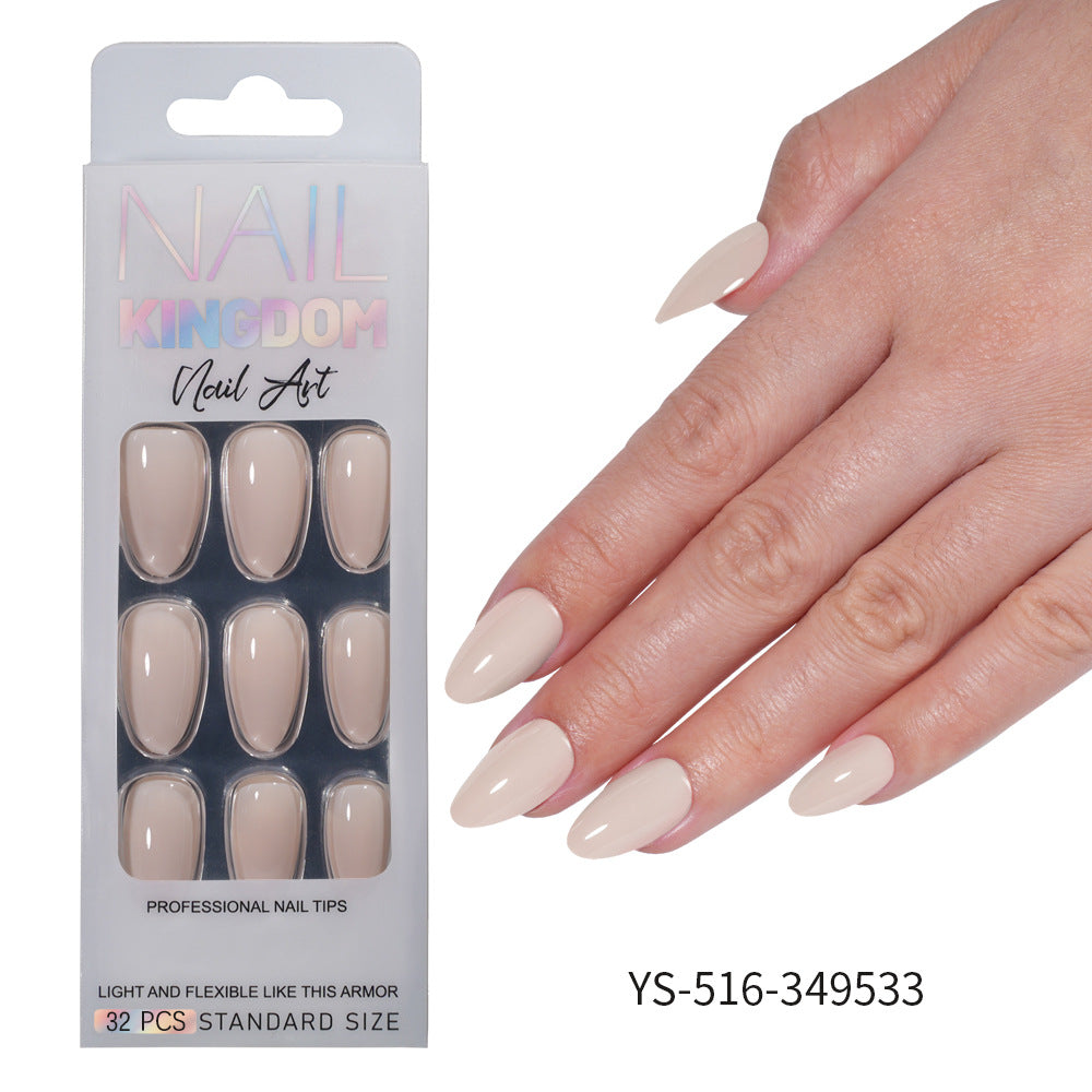 Press on nails Advanced Aurora Fine Flash Almond Short Nail Film Removable Fake Nail Prefabricated Solid Color – Image 20