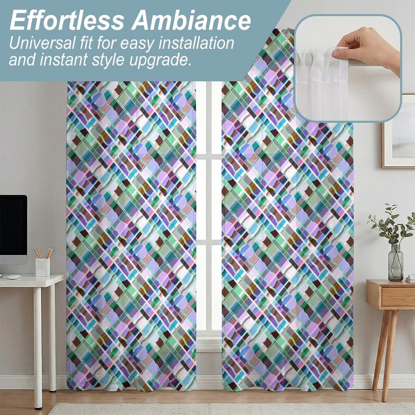 Sheer Curtain Colorful
