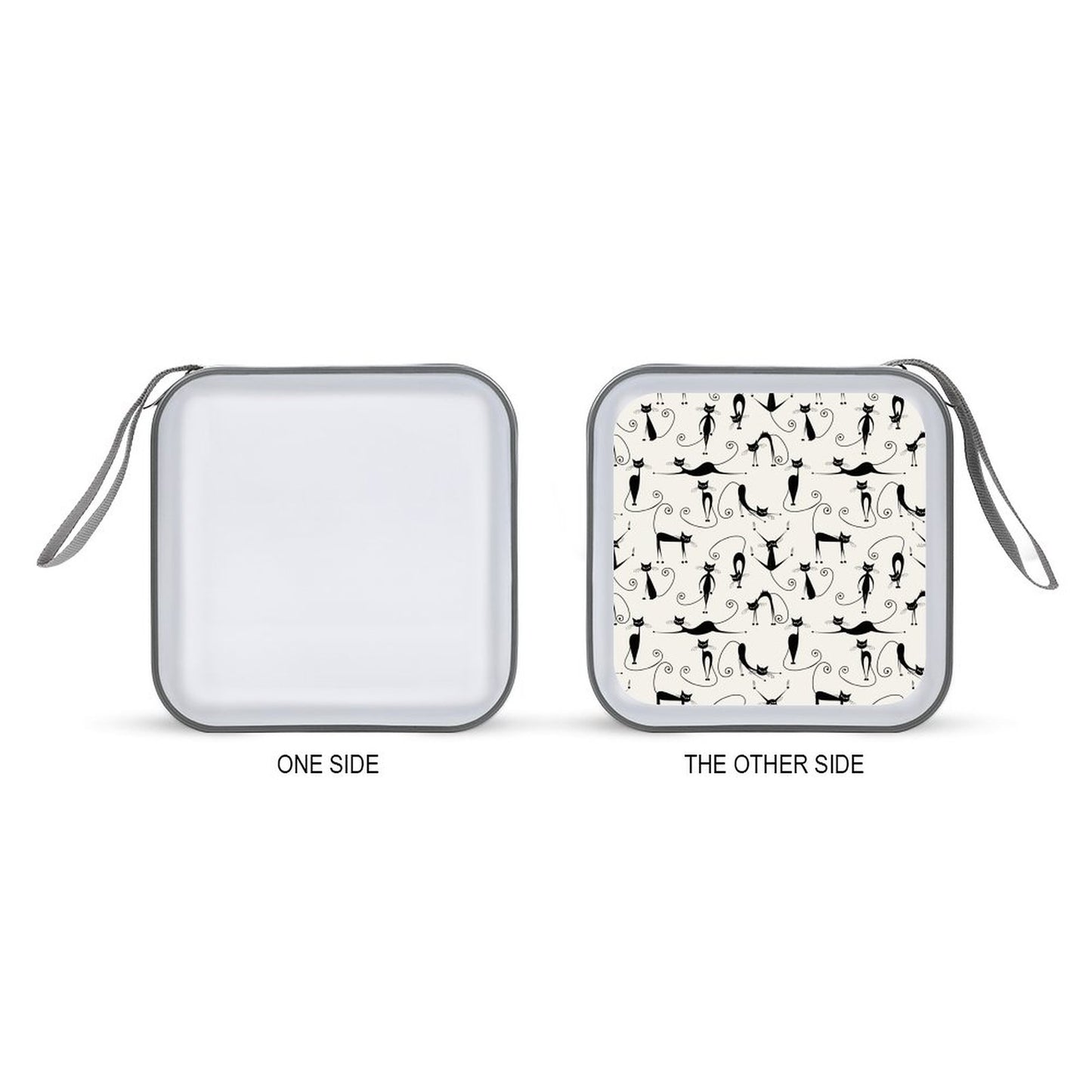 Portable Zipper Disc Storage Case for Car Home Travel - Cats