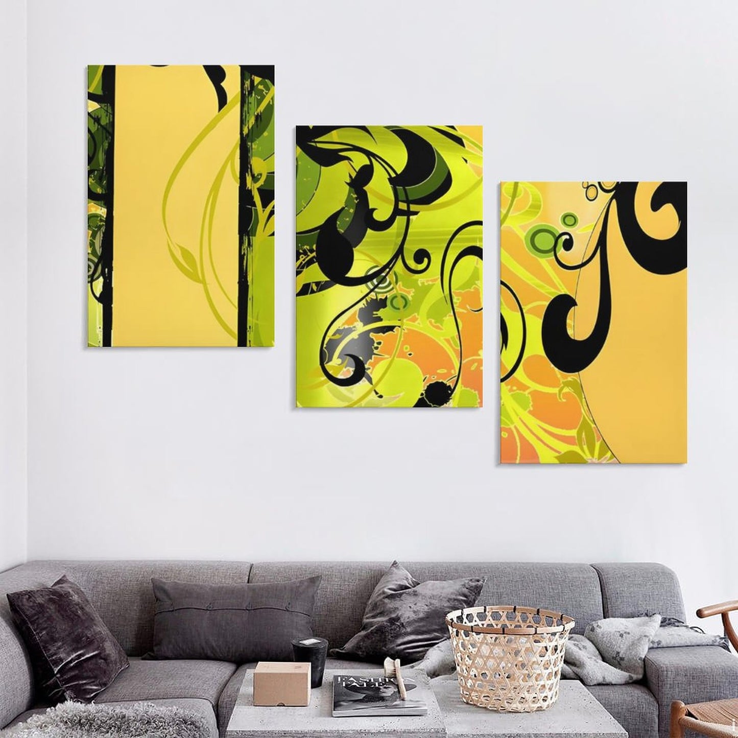 Vertical Framed Wall Art-2:3 Aspect Ratio Yellow Black Green