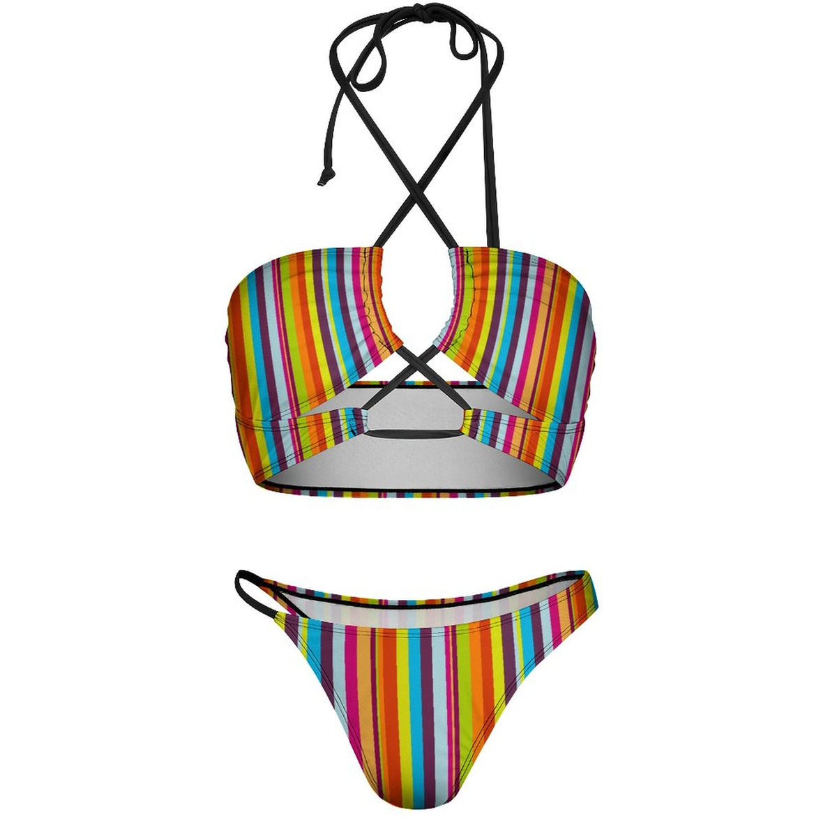 Colorful Line Bikini Swimsuit