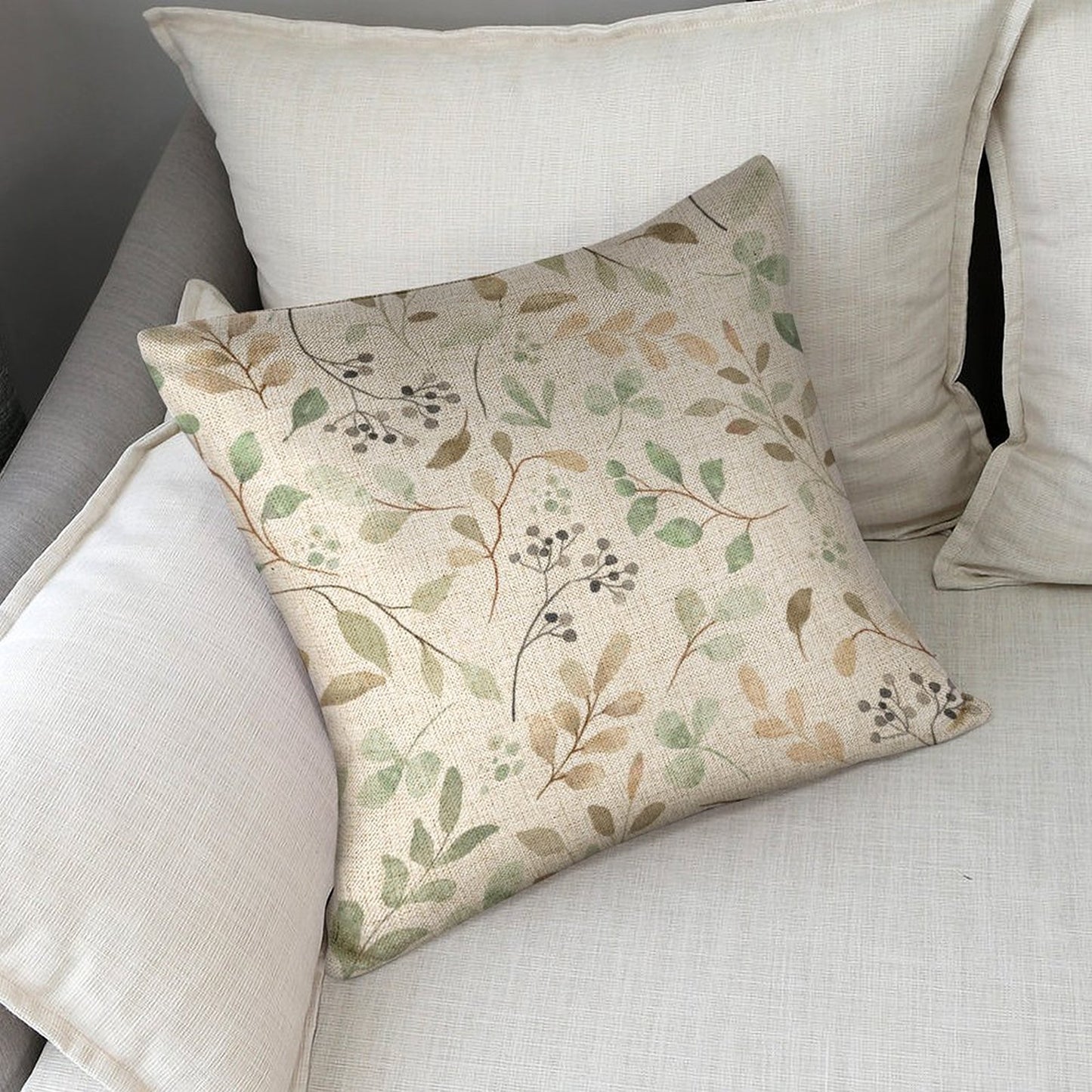 Personalized Photo Pillowcases (Pillow Excluded) (Dual-sided Printing) - leaves and vines
