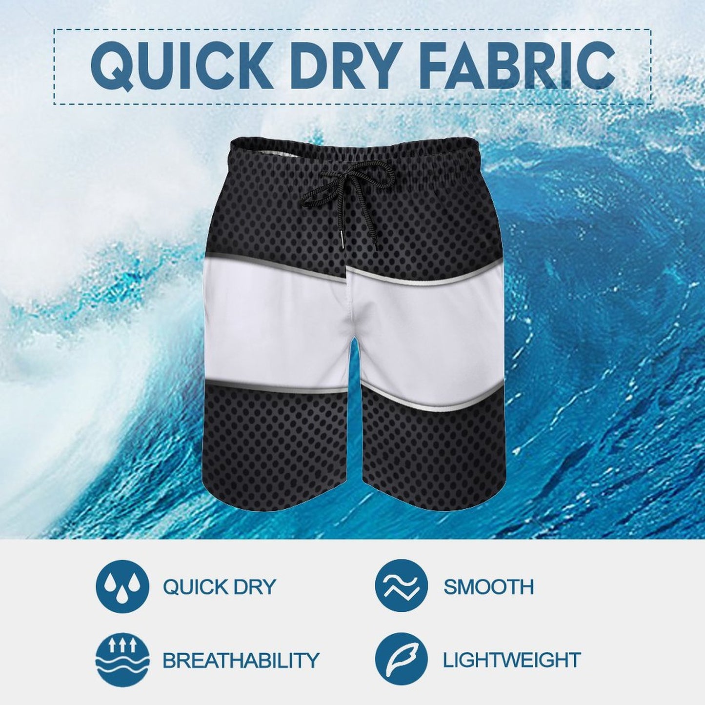 Men's Board Shorts Black and White