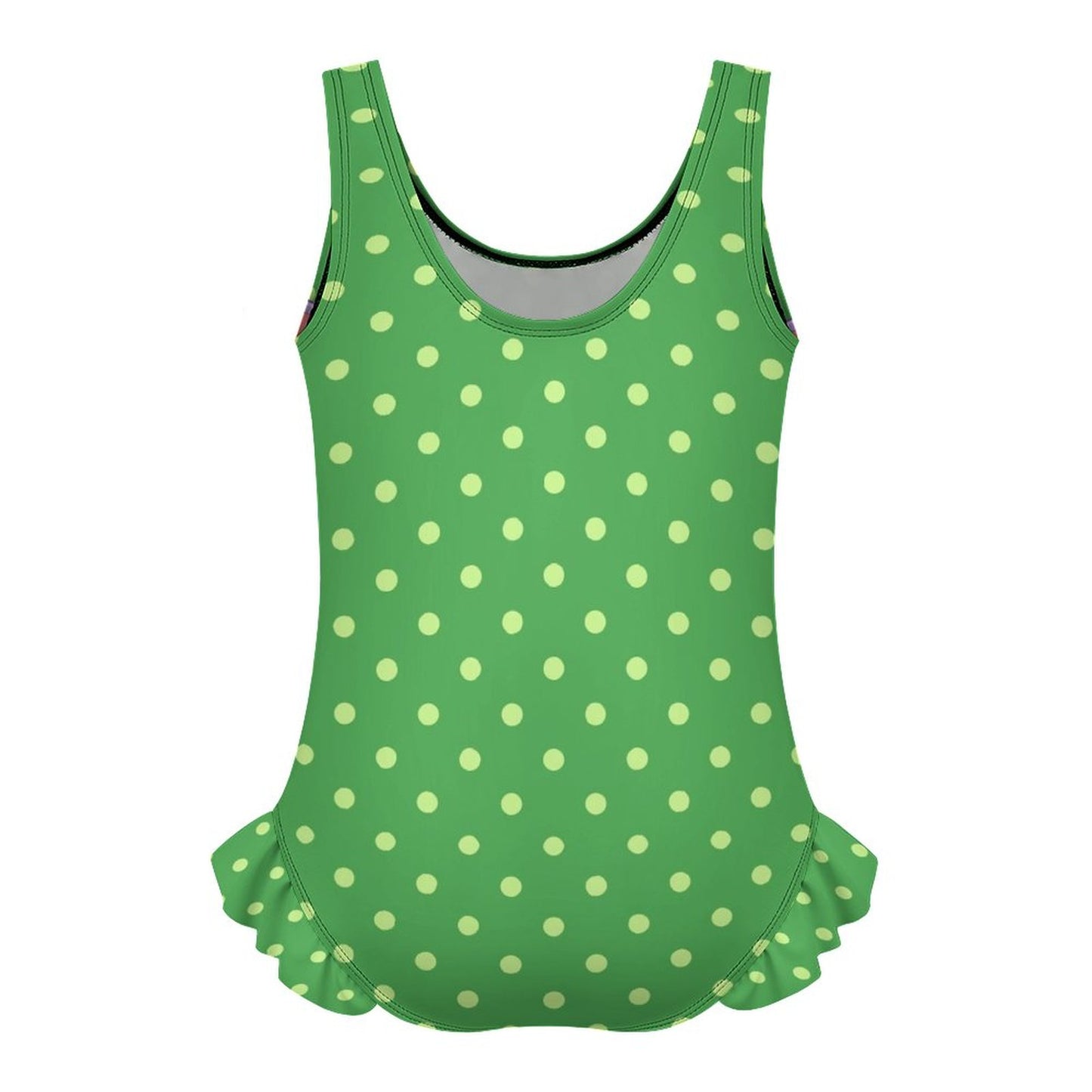 Girls Ruffle Trim One Piece Swimwear