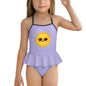 Girls One Piece Ruffle Strap Swimsuit