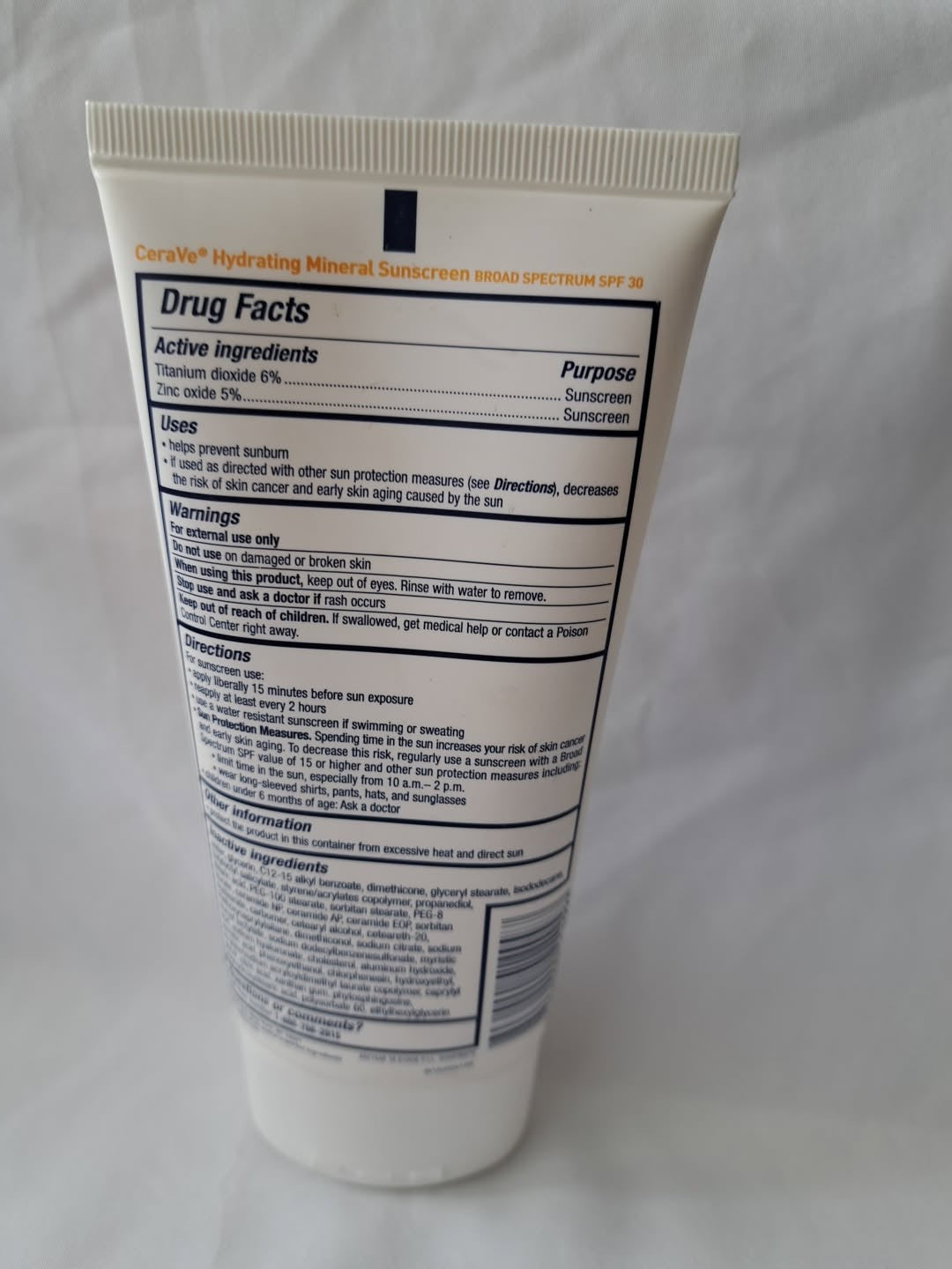 CeraVe Hydrating Mineral Sunscreen 30 - 5oz