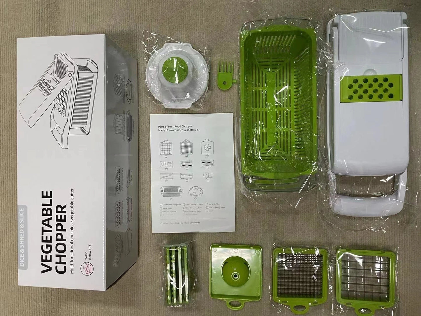 Multifunctional Kitchen Grater Vegetable Spiral Cutter Chopper Food Choppers Vegetable Spiralizer With 15 Sets and 16 Sets