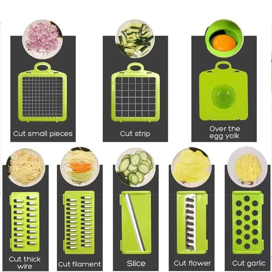 Multifunctional Kitchen Grater Vegetable Spiral Cutter Chopper Food Choppers Vegetable Spiralizer With 15 Sets and 16 Sets