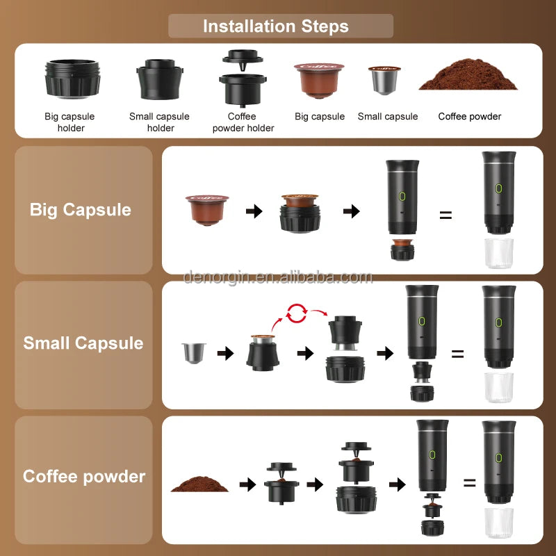 High Quality Smart Semi-Automatic Tea and Coffee Maker Easy to Clean with Heating Feature Battery Powered