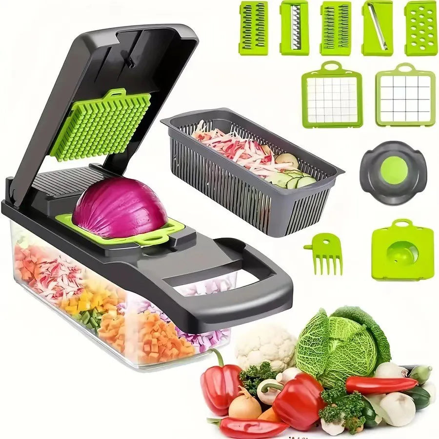 Multifunctional Kitchen Grater Vegetable Spiral Cutter Chopper Food Choppers Vegetable Spiralizer With 15 Sets and 16 Sets
