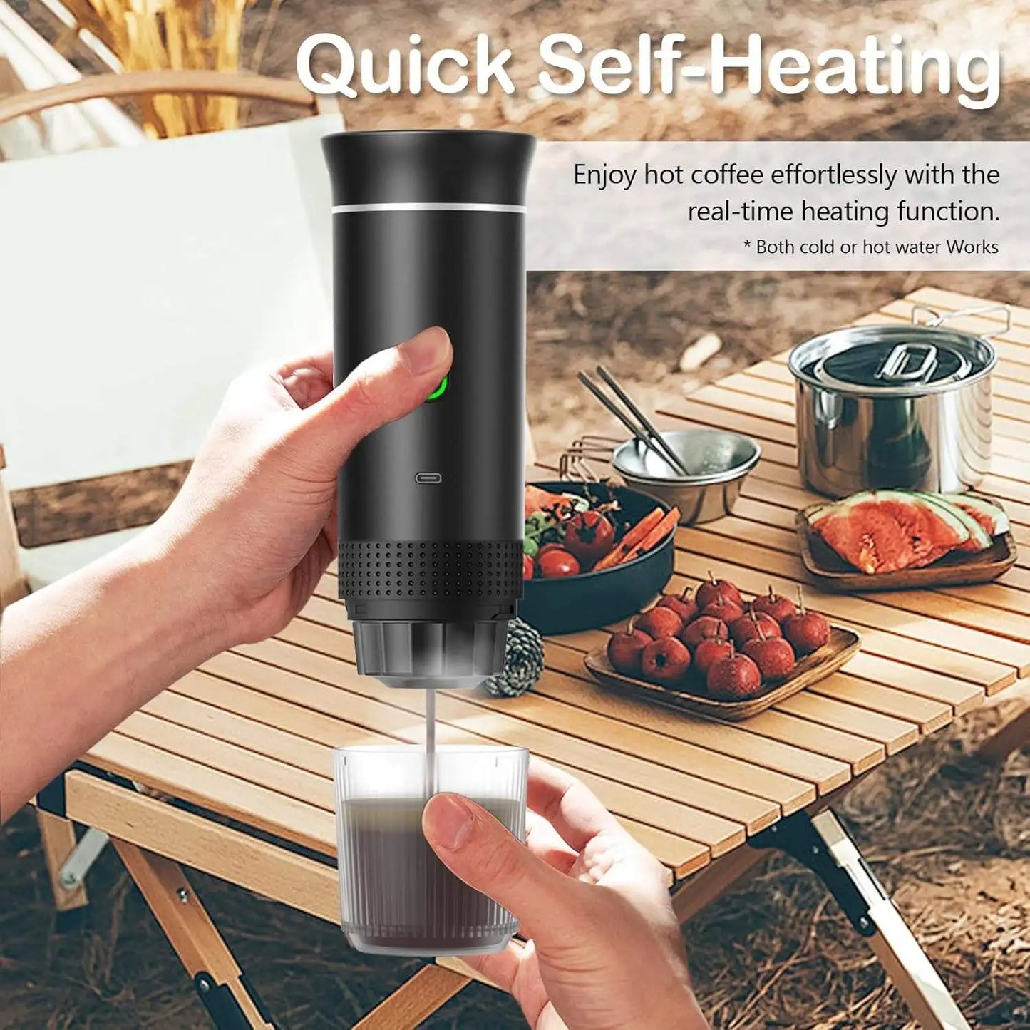 High Quality Smart Semi-Automatic Tea and Coffee Maker Easy to Clean with Heating Feature Battery Powered