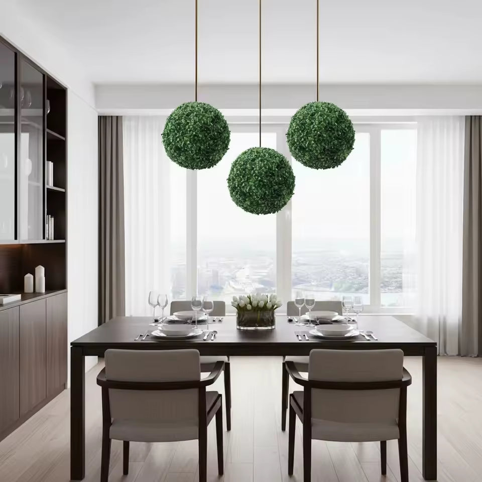 2 Pcs 11 Inch Artificial Plant Topiary Ball 4 Layers Garden Spheres Boxwood Balls Artificial Topiaries Spheres Decorative Plants for Backyard, Balcony, Garden, Indoor Outdoor Decor(Green)