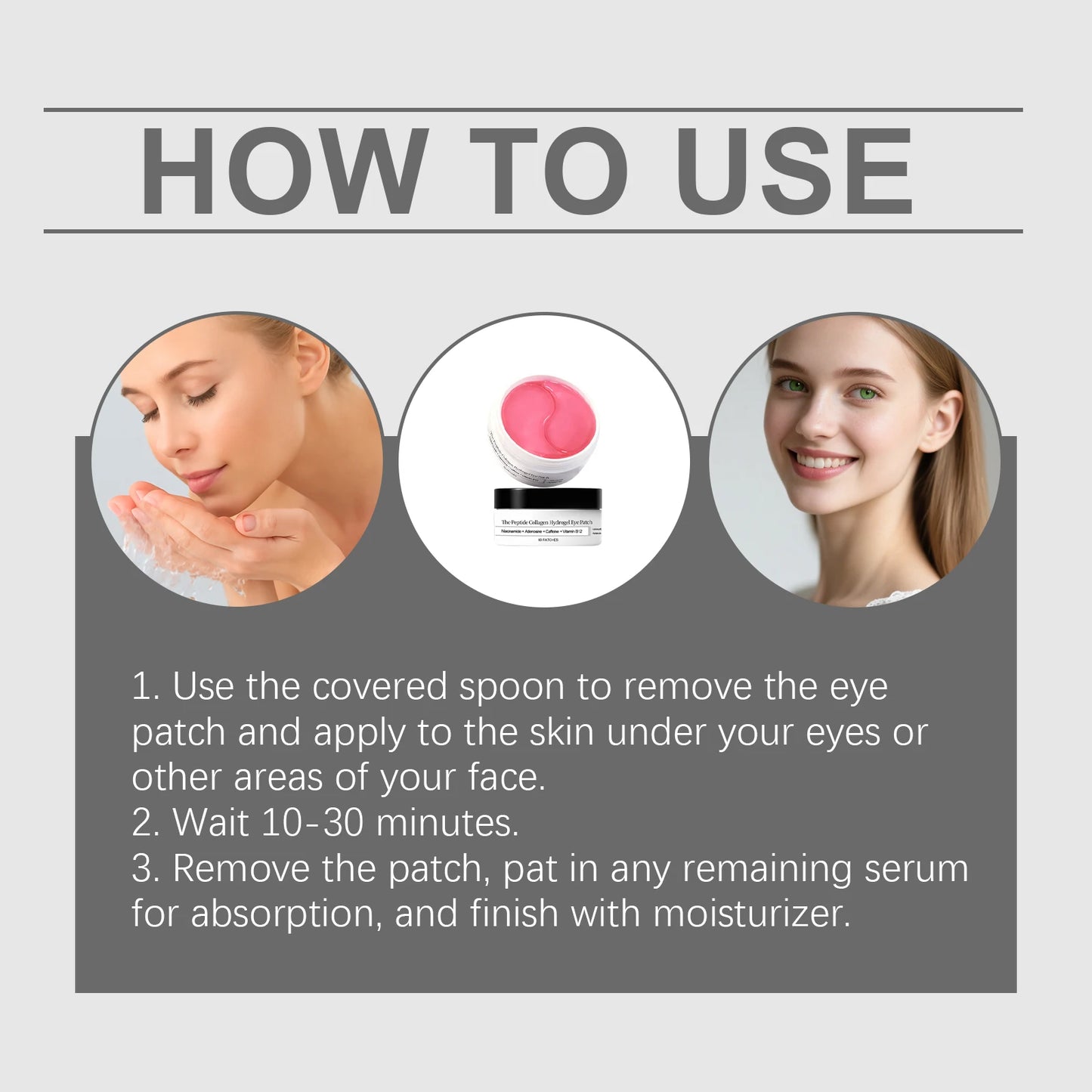 Peptide Collagen Hydrogel Eye Patch Reduce Wrinkles Dark Circles With Copper Peptide Niacinamide Firming Hydrating Gel Eye Pads