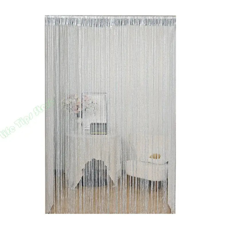 G5AB Simple Silver Window Curtain Permanent Polyester Net Insect Blocking Contemporary Fashion